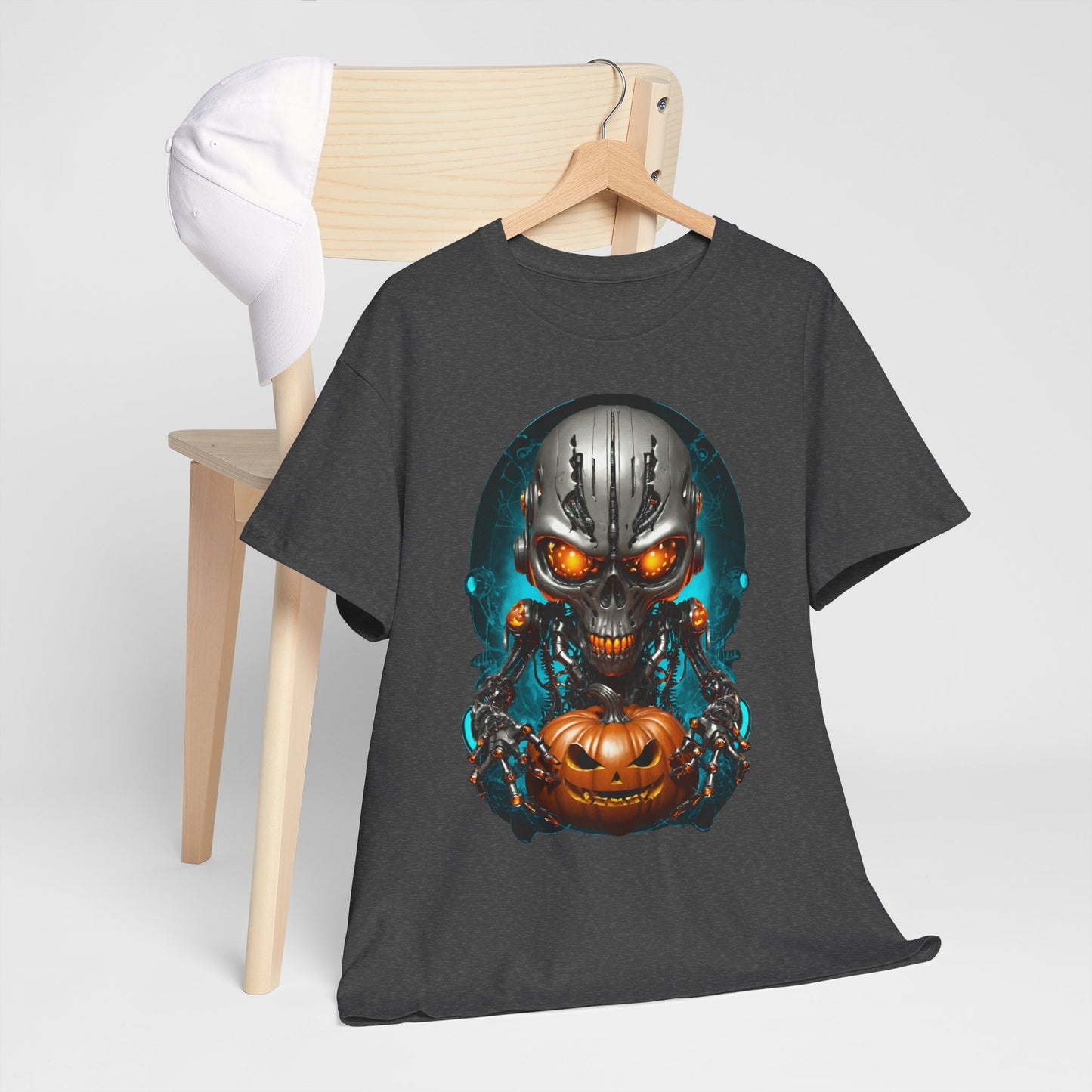 Halloween Pumking Cyborg T-Shirt, Halloween Tee, Unisex Shirt, Pumpkin Design Shirt, Halloween Costume