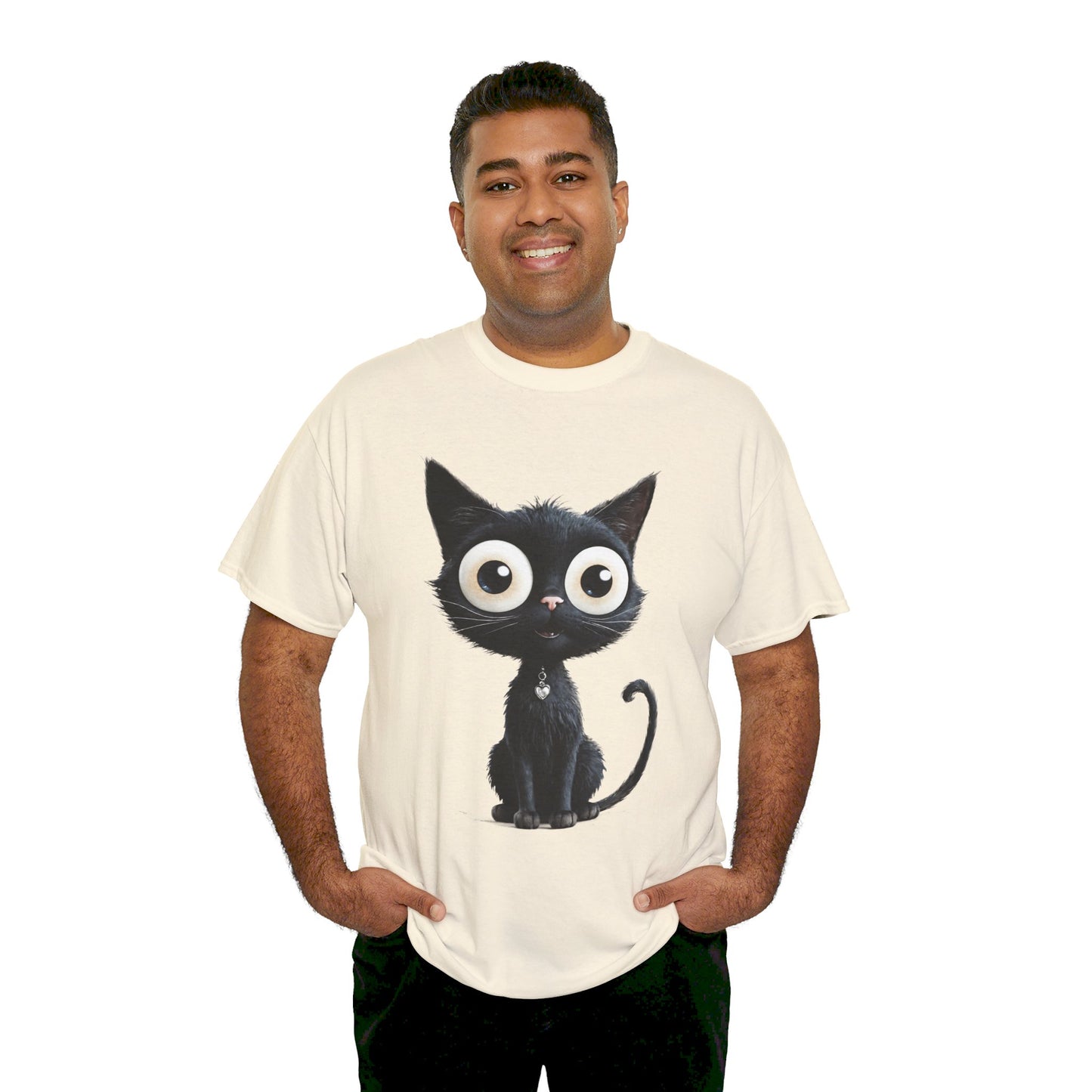 Cat Lover T-Shirt, Cute Kitty Tee, Adorable Feline Shirt, Big Eyed Cat Top, Animal Graphic Tee for Pet Owners