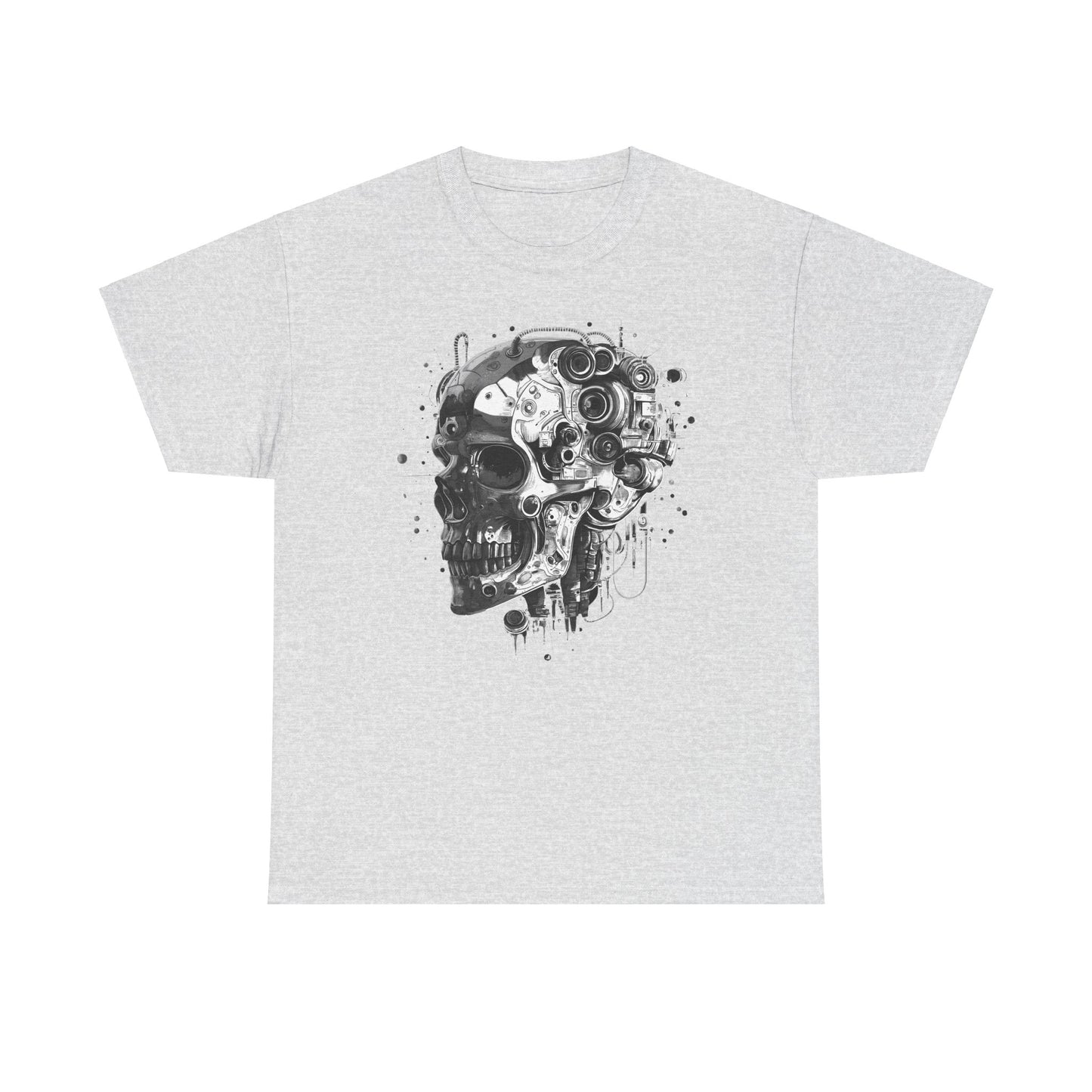 Cyborg Skull Head Halloween T-Shirt, Tee Shirt, Halloween Costume, Skeleton Graphic Tee, Spooky Shirt