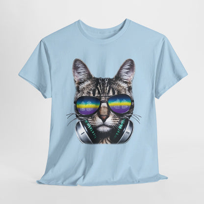 Groovy DJ Cat T-Shirt / Geschenk / Katzenliebhaber /Zocken / gaming / Comic / Katze / Kopfhörer / Musik / Music