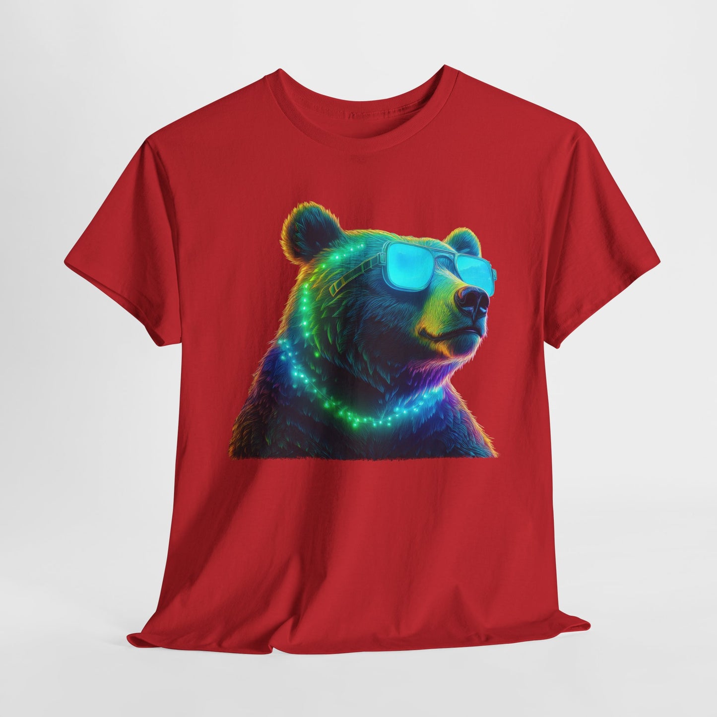 Cooler Bär mit Sonnenbrille T-Shirt / Neon Bären Grafik Design für Tierliebhaber und Streetwear Fans T-Shirt / Geschenk