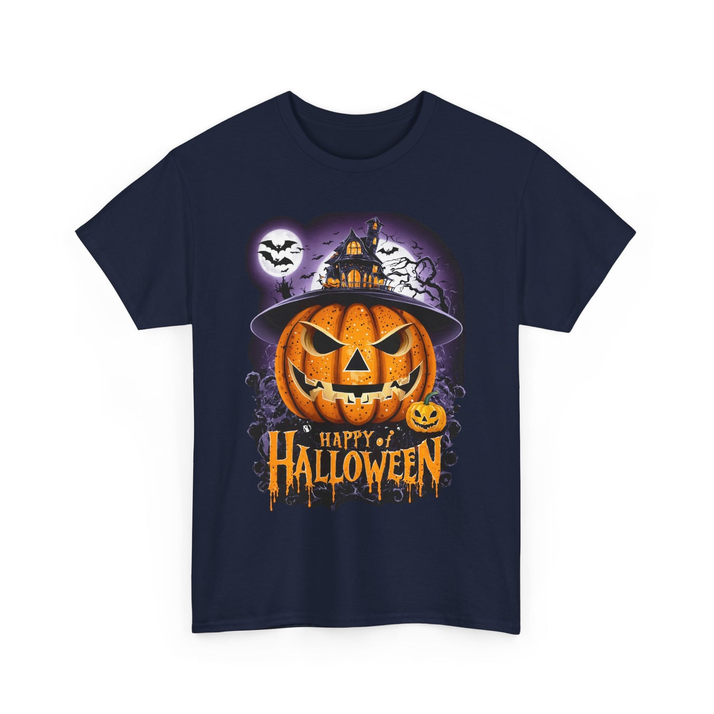 Happy of Halloween Pumpkin, Spooky Unisex T-Shirt, Fall Season Shirt, Jack-O-Lantern Costume Top, Autumn Witch Theme Apparel