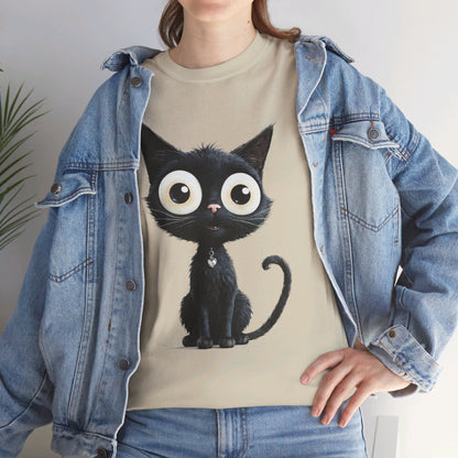 Cat Lover T-Shirt, Cute Kitty Tee, Adorable Feline Shirt, Big Eyed Cat Top, Animal Graphic Tee for Pet Owners