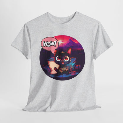 Wow! Gamer Cat" T-Shirt / Geschenk / Katzenliebhaber /Zocken / gaming / Comic / Katze