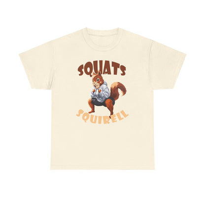 Squats Squirell T-Shirt - Lustiges Cartoon T-Shirt für Fitness-Enthusiasten und Katzenliebhaber