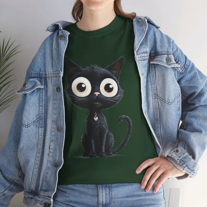 Cat Lover T-Shirt, Cute Kitty Tee, Adorable Feline Shirt, Big Eyed Cat Top, Animal Graphic Tee for Pet Owners