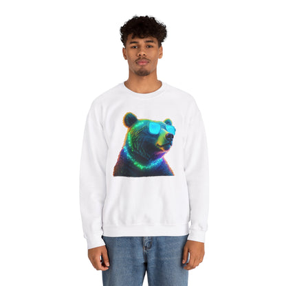 Bär mit Sonnenbrille Sweatshirt / Neon Bären Grafik / Design für Tierliebhaber und Streetwear Fans / Geschenk / Wild / Lustig