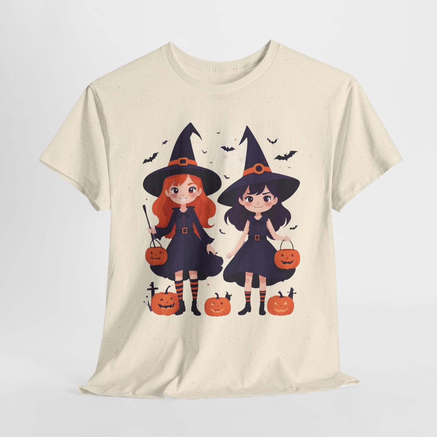 Halloween Witch Tee, Cute Smiling Girls Costume, Unisex Cotton Shirt, Halloween Party, Trick or Treat, Funny Halloween Gift, Spooky Witch