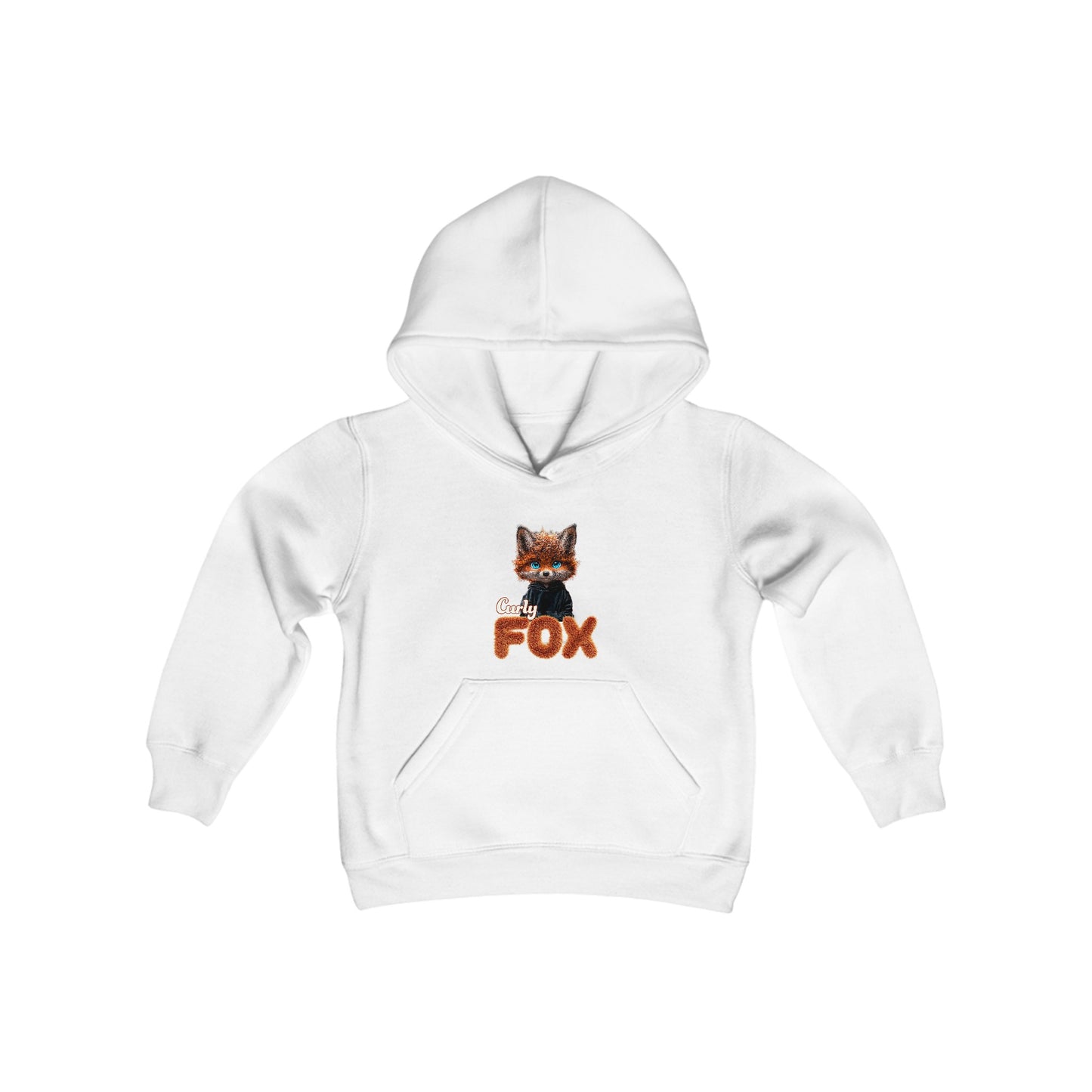 Cute Curly Fox Hoodie, Kids Sweatshirt, Adorable Animal Jumper, Cozy Children's Pullover, Fun Wildlife Hoody, Comfy Youth Outerwear