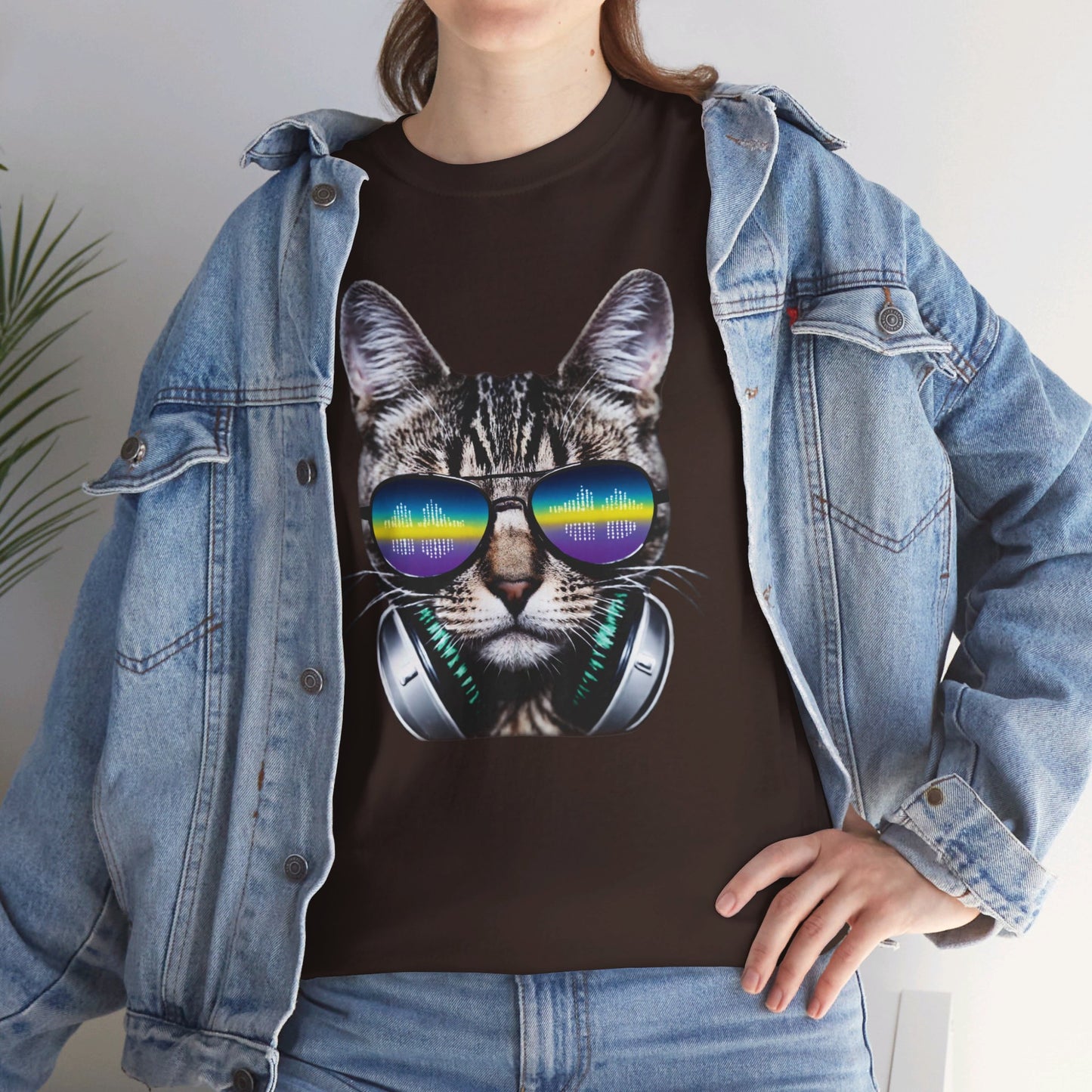 Groovy DJ Cat T-Shirt / Geschenk / Katzenliebhaber /Zocken / gaming / Comic / Katze / Kopfhörer / Musik / Music