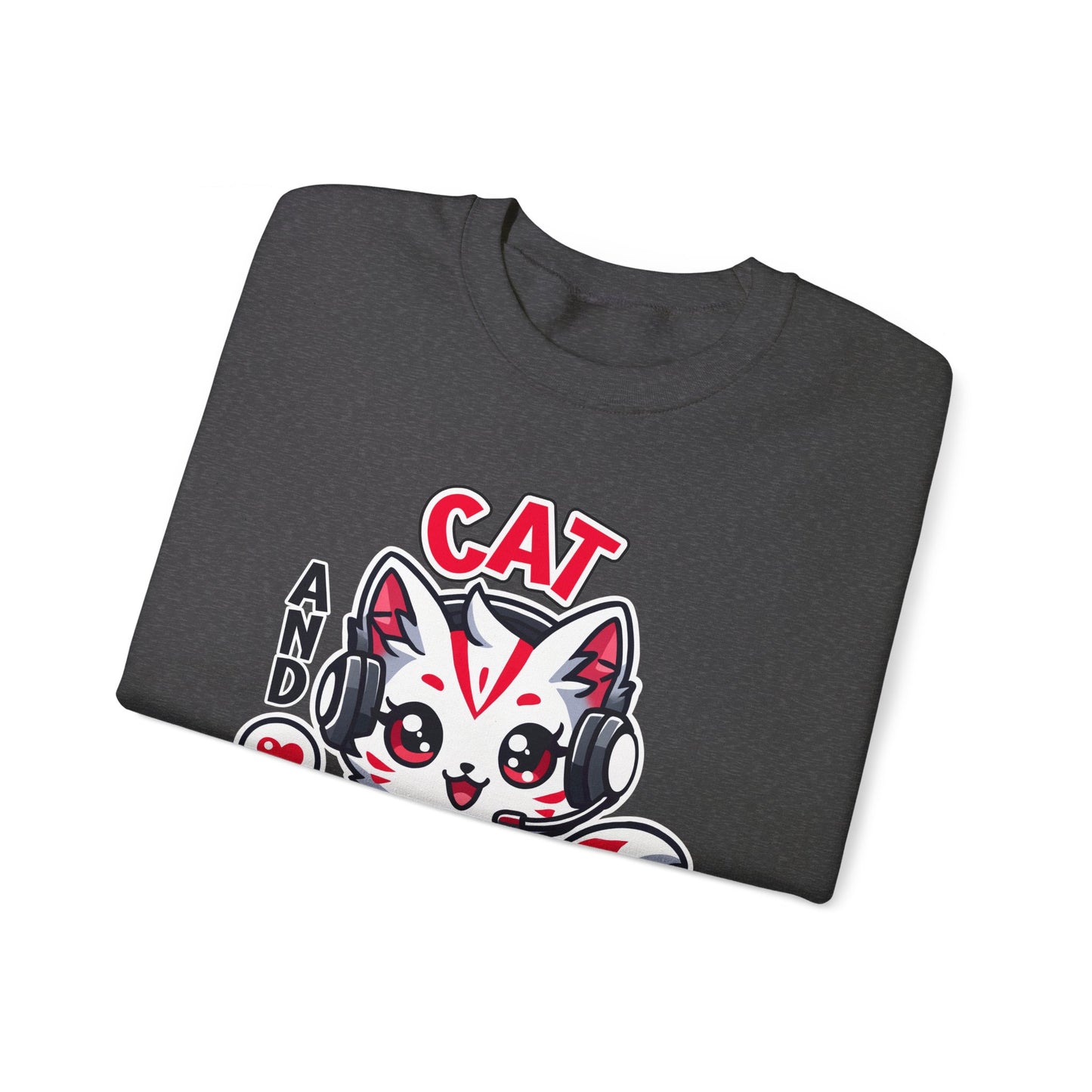 Cat and Gaming Unisex Heavy Blend™ Crewneck Sweatshirt