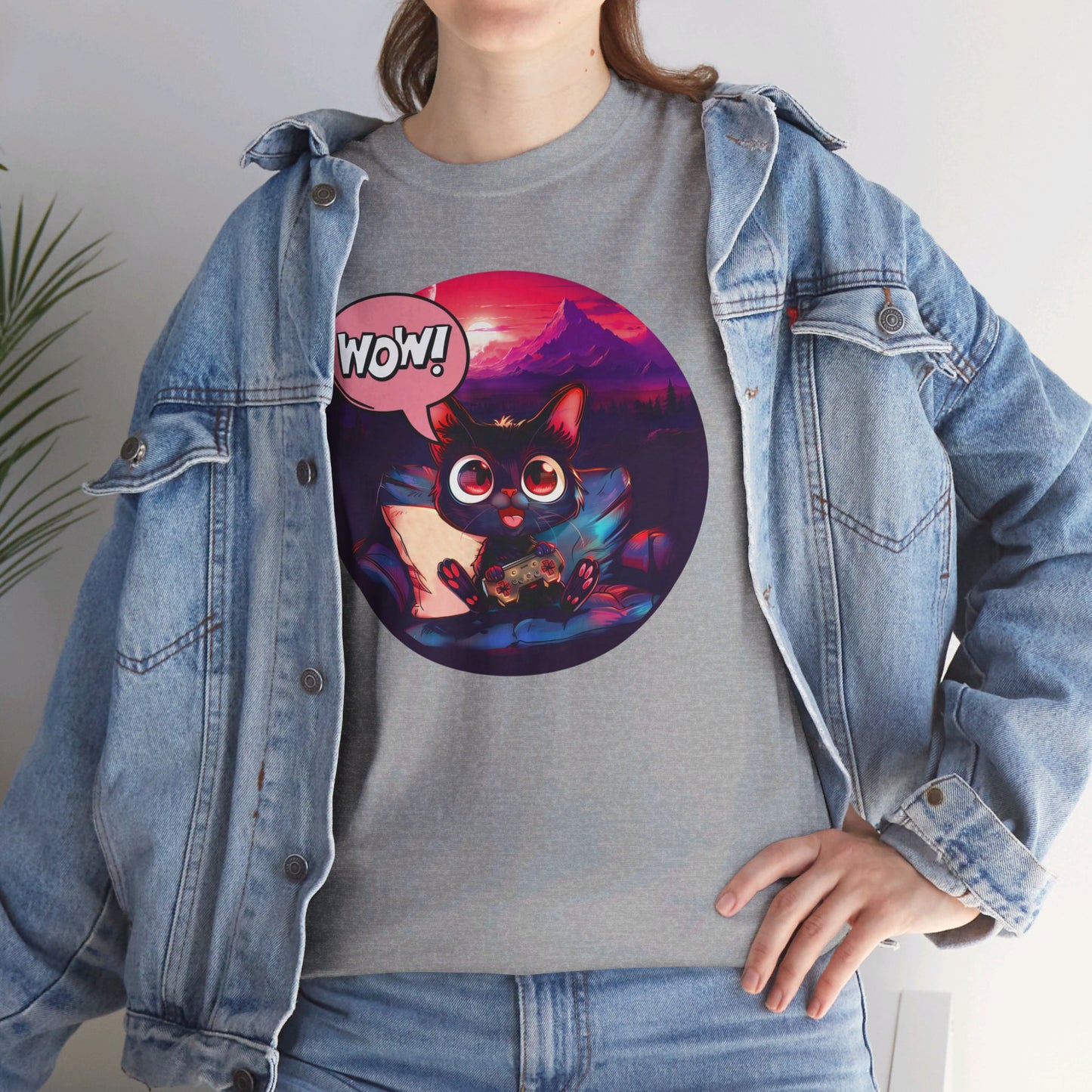 Wow! Gamer Cat" T-Shirt / Geschenk / Katzenliebhaber /Zocken / gaming / Comic / Katze