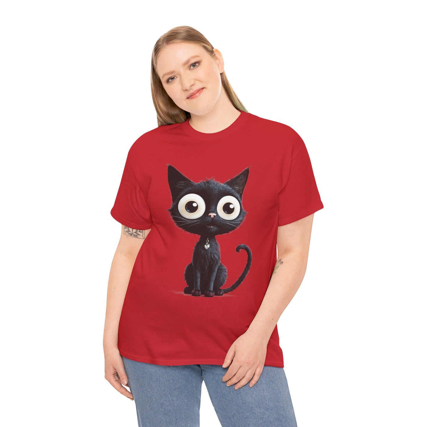 Cat Lover T-Shirt, Cute Kitty Tee, Adorable Feline Shirt, Big Eyed Cat Top, Animal Graphic Tee for Pet Owners