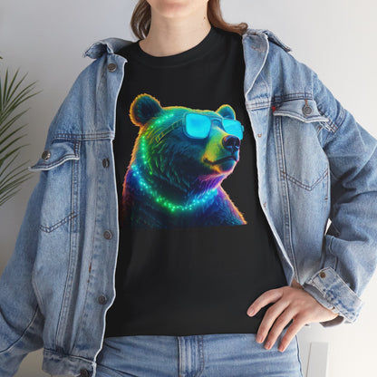 Cooler Bär mit Sonnenbrille T-Shirt / Neon Bären Grafik Design für Tierliebhaber und Streetwear Fans T-Shirt / Geschenk