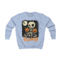 Kids Sweatshirt, Halloween Pumpkin little Skull design, Trick or Treat Costume, Jack-O-Lantern, Autumn Fall Clothing, Spooky Fashion,