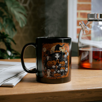 Mug, Halloween Pumpkin Witch Girl Coffee Cup, Tea Mug, Spooky Kitchen Decor, Fall Mug Gift, Witches Brew Mug