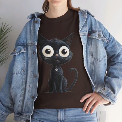 Cat Lover T-Shirt, Cute Kitty Tee, Adorable Feline Shirt, Big Eyed Cat Top, Animal Graphic Tee for Pet Owners