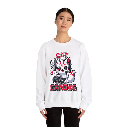 Cat and Gaming Unisex Heavy Blend™ Crewneck Sweatshirt