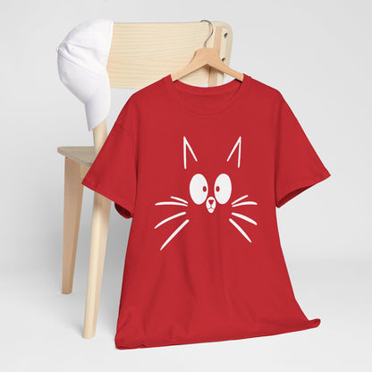 Minimalist Cat Face T-Shirt / Geschenk / Katzenliebhaber /Zocken / gaming / Comic / Katze