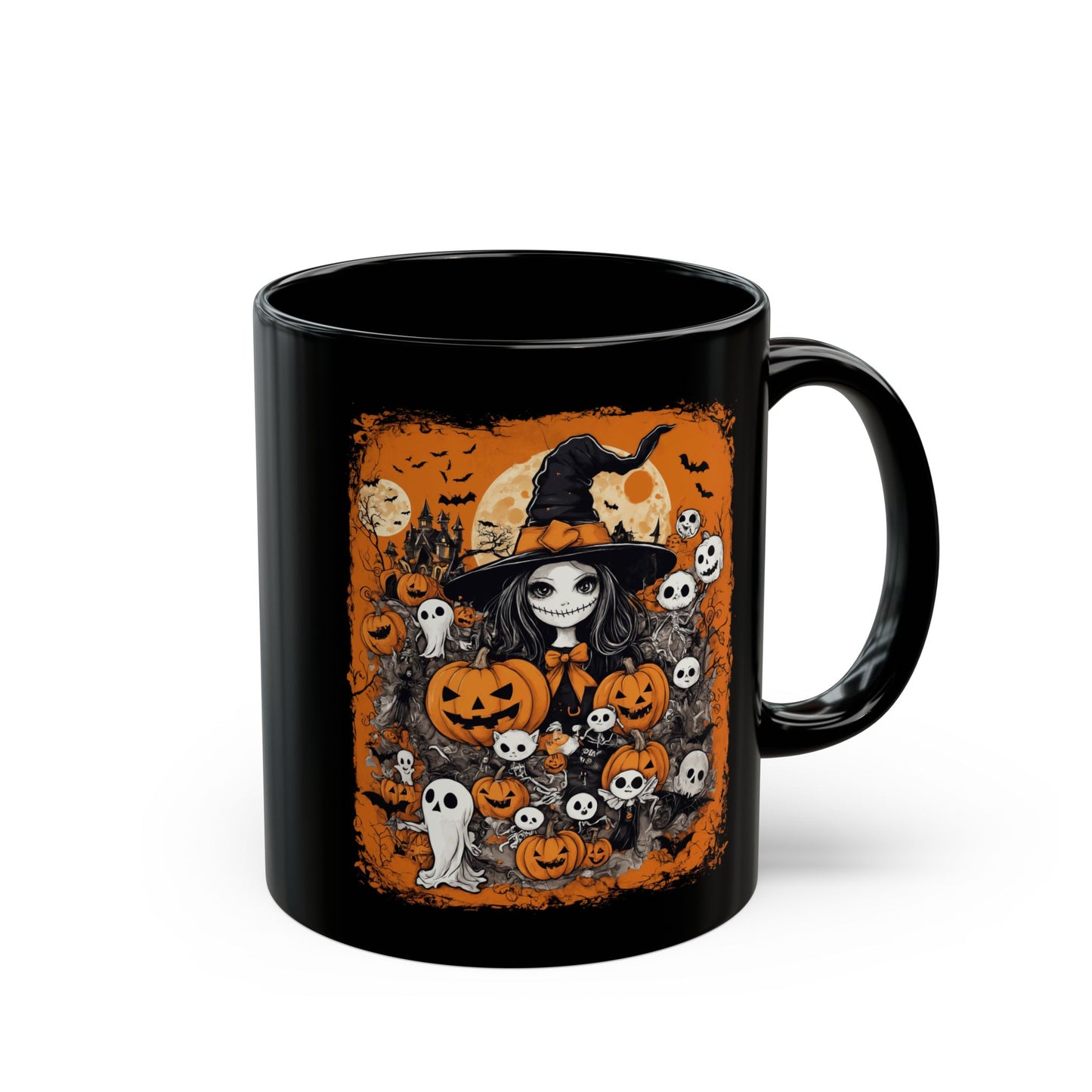 Mug, Halloween Pumpkin Witch Girl Coffee Cup, Tea Mug, Spooky Kitchen Decor, Fall Mug Gift, Witches Brew Mug