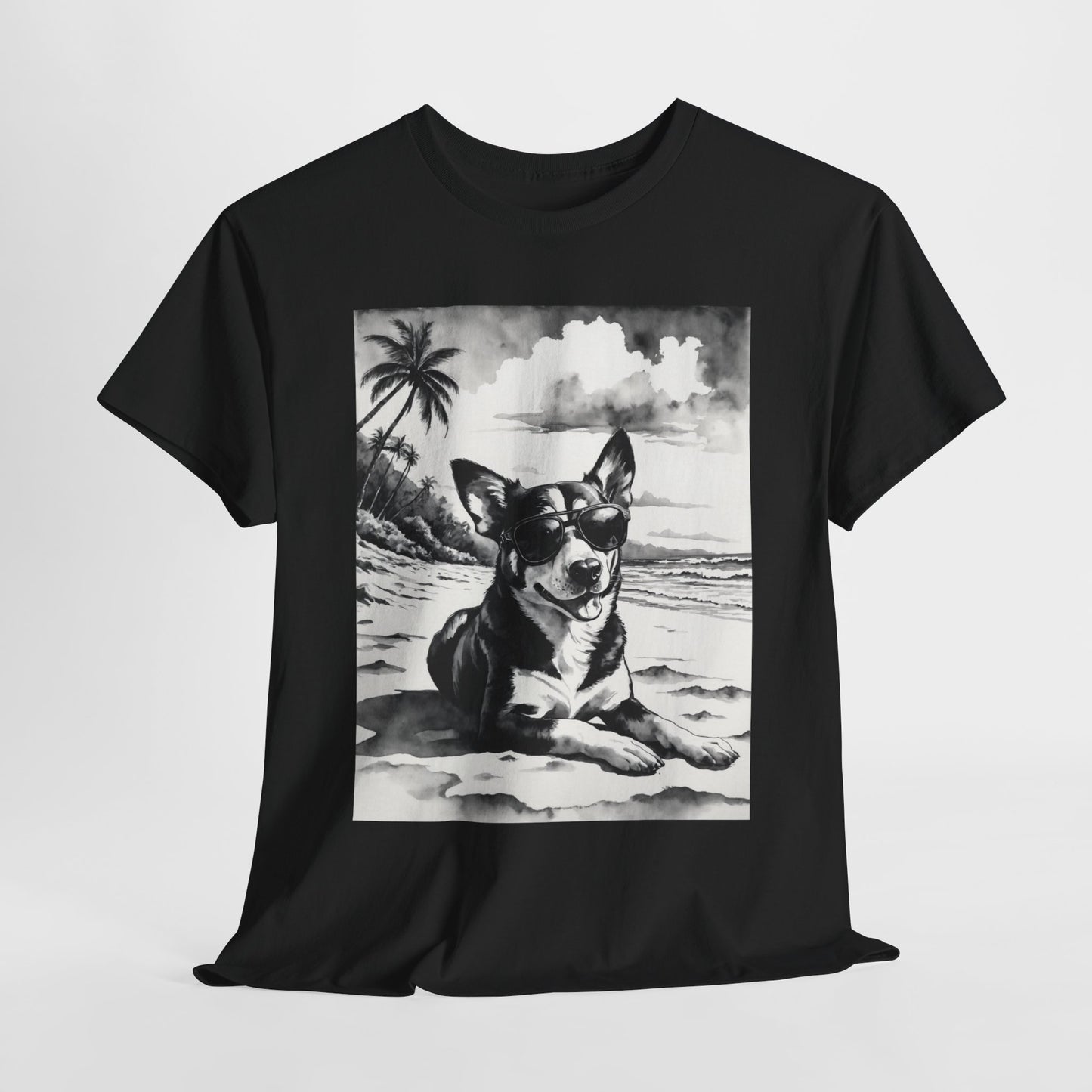 Cool Beach Dog T-Shirt Lustiges Hundemotiv mit Sonnenbrille für Sommer Vibes | Perfektes Geschenk für Hundeliebhaber