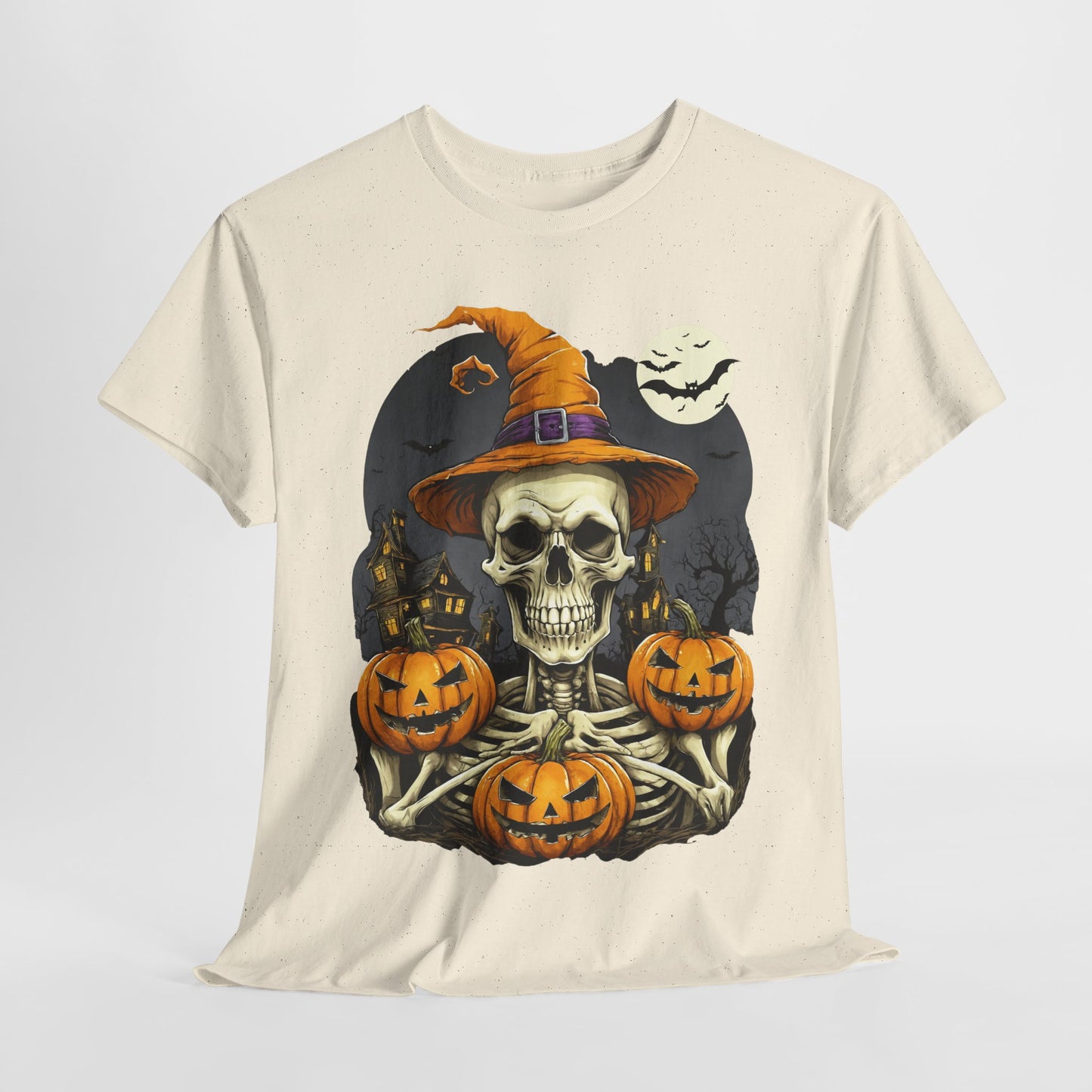 Copy of Halloween Skeleton Pumkin Scarry Tee Unisex Cotton Shirt, Halloween Party, Trick or Treat, Funny Halloween Gift, Spooky Witch