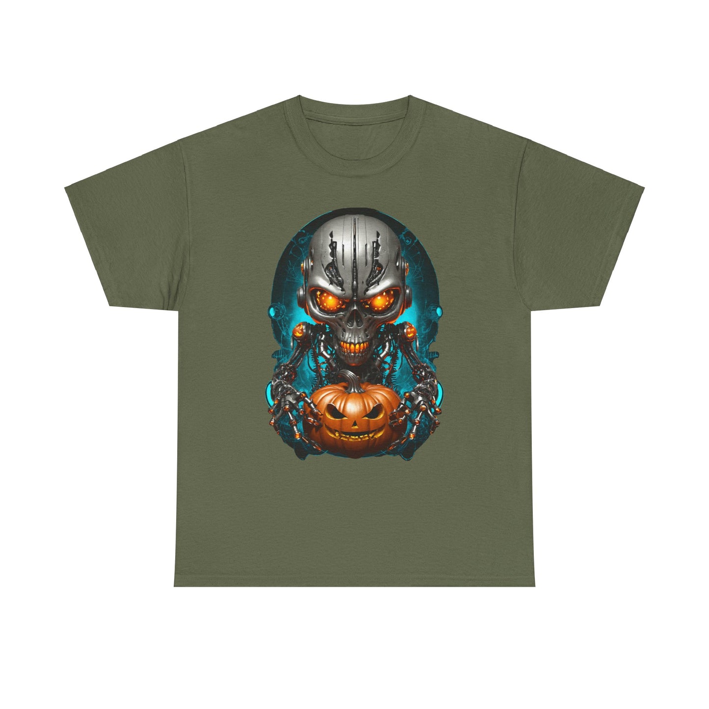 Halloween Pumking Cyborg T-Shirt, Halloween Tee, Unisex Shirt, Pumpkin Design Shirt, Halloween Costume