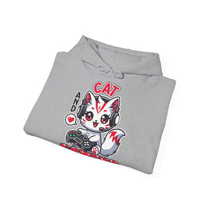 Cat and Gaming Unisex Heavy Blend™ Hooded Sweatshirt / Anime Katze / Geschenk / Zocken