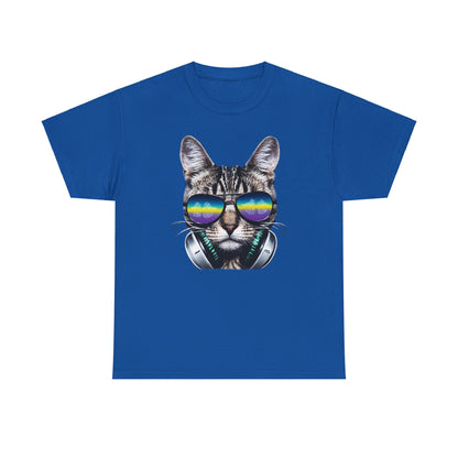 Groovy DJ Cat T-Shirt / Geschenk / Katzenliebhaber /Zocken / gaming / Comic / Katze / Kopfhörer / Musik / Music