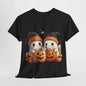 Halloween Ghost Unisex T-Shirt, Spooky Season Apparel, Orange Beanie Tee, Black Stars, Trick or Treat Shirt, Scary Costume Top