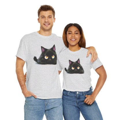 Cat Lover T-Shirt, Kitty Graphic Tee, Kitten Print Shirt, Feline Fan Top, Animal Pet Owner Gift