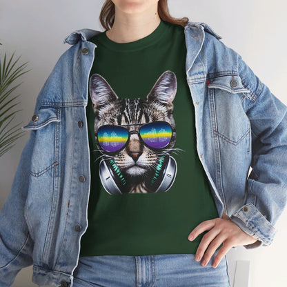 Groovy DJ Cat T-Shirt / Geschenk / Katzenliebhaber /Zocken / gaming / Comic / Katze / Kopfhörer / Musik / Music