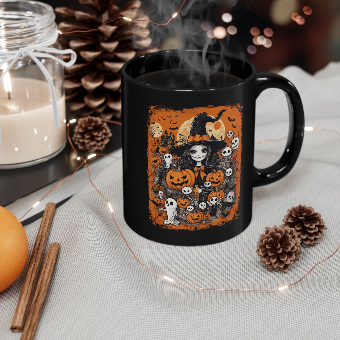 Mug, Halloween Pumpkin Witch Girl Coffee Cup, Tea Mug, Spooky Kitchen Decor, Fall Mug Gift, Witches Brew Mug