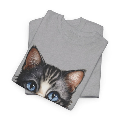 Cat Lover T-Shirt, Cute Kitten Graphic Tee, Animal Print Top, Blue Eyed Cat Shirt, Pet Owner Gift