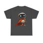 Süßer Roboter T-Shirt mit Umhang / Sci-Fi Cartoon Roboter Grafik Tee / Lustiges Unisex Shirt für Tech-Liebhaber