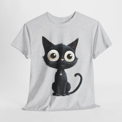 Cat Lover T-Shirt, Cute Kitty Tee, Adorable Feline Shirt, Big Eyed Cat Top, Animal Graphic Tee for Pet Owners