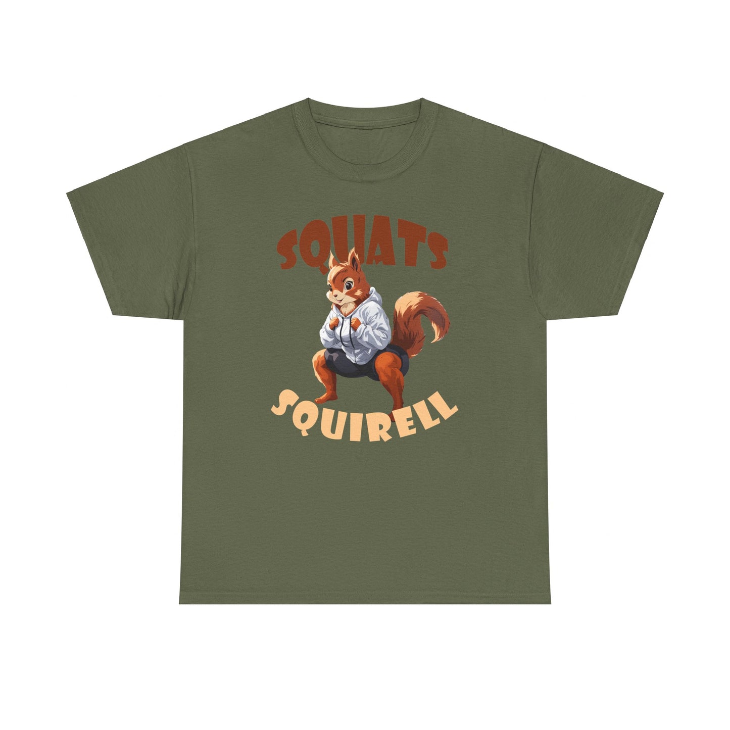 Squats Squirell T-Shirt - Lustiges Cartoon T-Shirt für Fitness-Enthusiasten und Katzenliebhaber