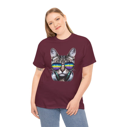 Groovy DJ Cat T-Shirt / Geschenk / Katzenliebhaber /Zocken / gaming / Comic / Katze / Kopfhörer / Musik / Music