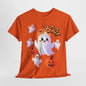 Halloween Cute Smiling Ghost Unisex Heavy Cotton Tee, Halloween Shirt, Spooky Ghost Tee, Halloween Costume, Halloween Party, Halloween Gift