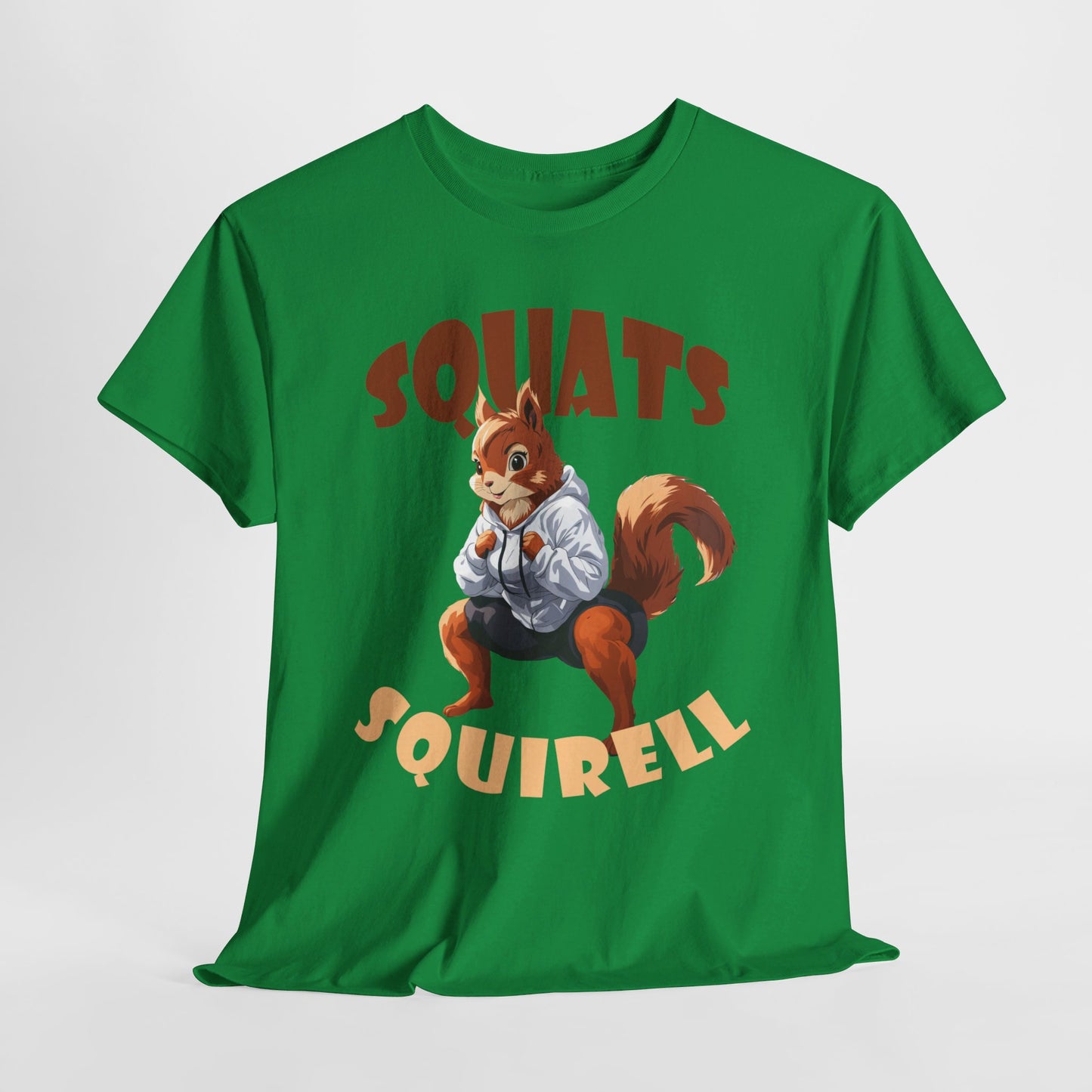 Squats Squirell T-Shirt - Lustiges Cartoon T-Shirt für Fitness-Enthusiasten und Katzenliebhaber