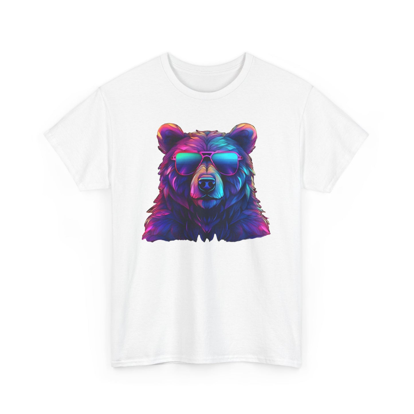 Cooler Bär mit Sonnenbrille T-Shirt / Neon Bären Grafik Design für Tierliebhaber und Streetwear Fans T-Shirt / Geschenk