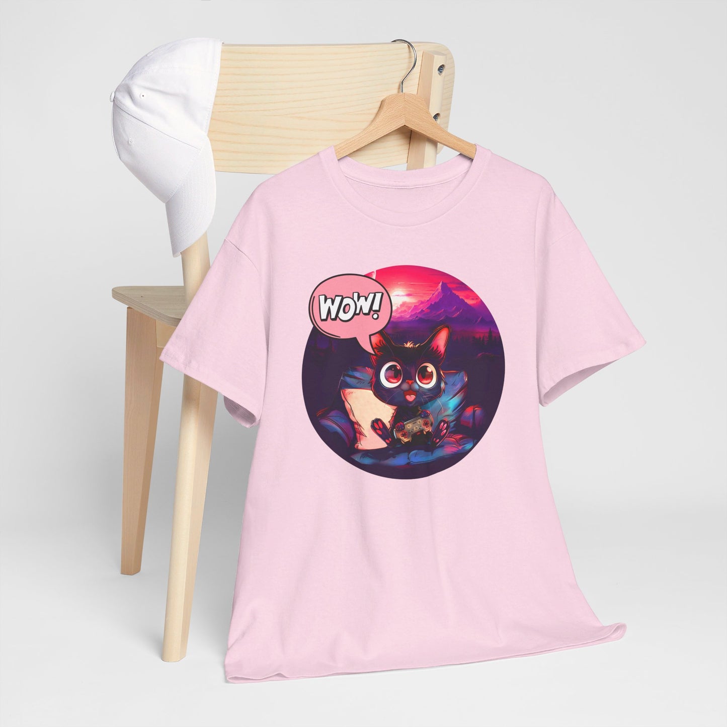 Wow! Gamer Cat" T-Shirt / Geschenk / Katzenliebhaber /Zocken / gaming / Comic / Katze