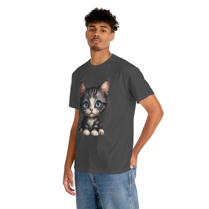 Cat Lover T-Shirt, Cute Kitten Graphic Tee, Animal Print Top, Blue Eyed Cat Shirt, Pet Owner Gift