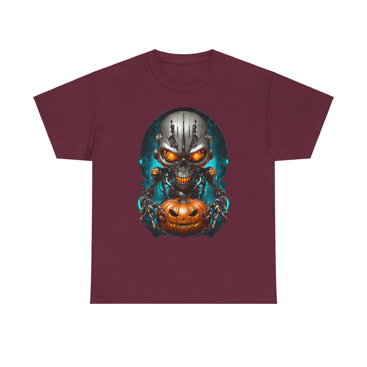 Halloween Pumking Cyborg T-Shirt, Halloween Tee, Unisex Shirt, Pumpkin Design Shirt, Halloween Costume