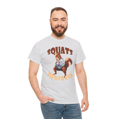 Squats Squirell T-Shirt - Lustiges Cartoon T-Shirt für Fitness-Enthusiasten und Katzenliebhaber