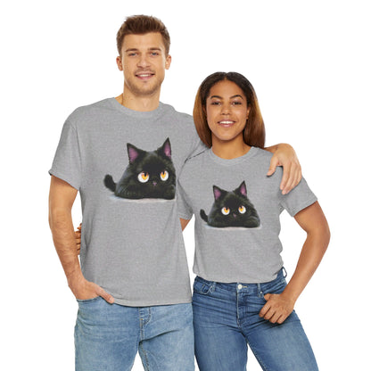 Cat Lover T-Shirt, Kitty Graphic Tee, Kitten Print Shirt, Feline Fan Top, Animal Pet Owner Gift