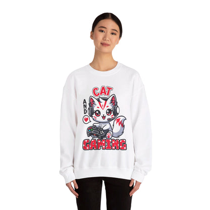 Cat and Gaming Unisex Heavy Blend™ Crewneck Sweatshirt / Anime / Katze / Geschenk / Zocken