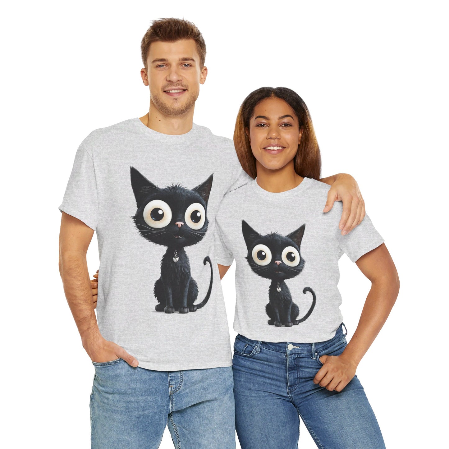 Cat Lover T-Shirt, Cute Kitty Tee, Adorable Feline Shirt, Big Eyed Cat Top, Animal Graphic Tee for Pet Owners