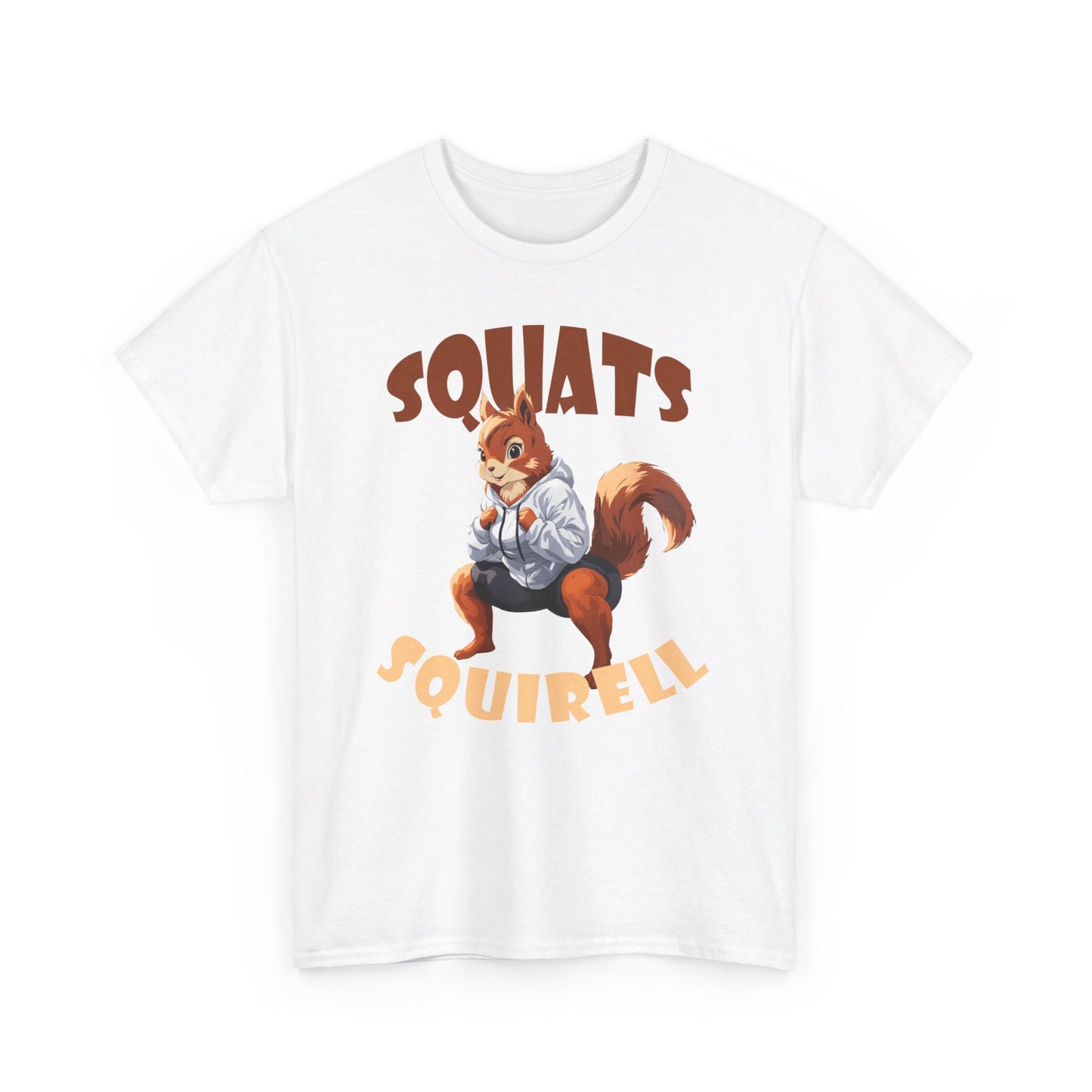 Squats Squirell T-Shirt - Lustiges Cartoon T-Shirt für Fitness-Enthusiasten und Katzenliebhaber