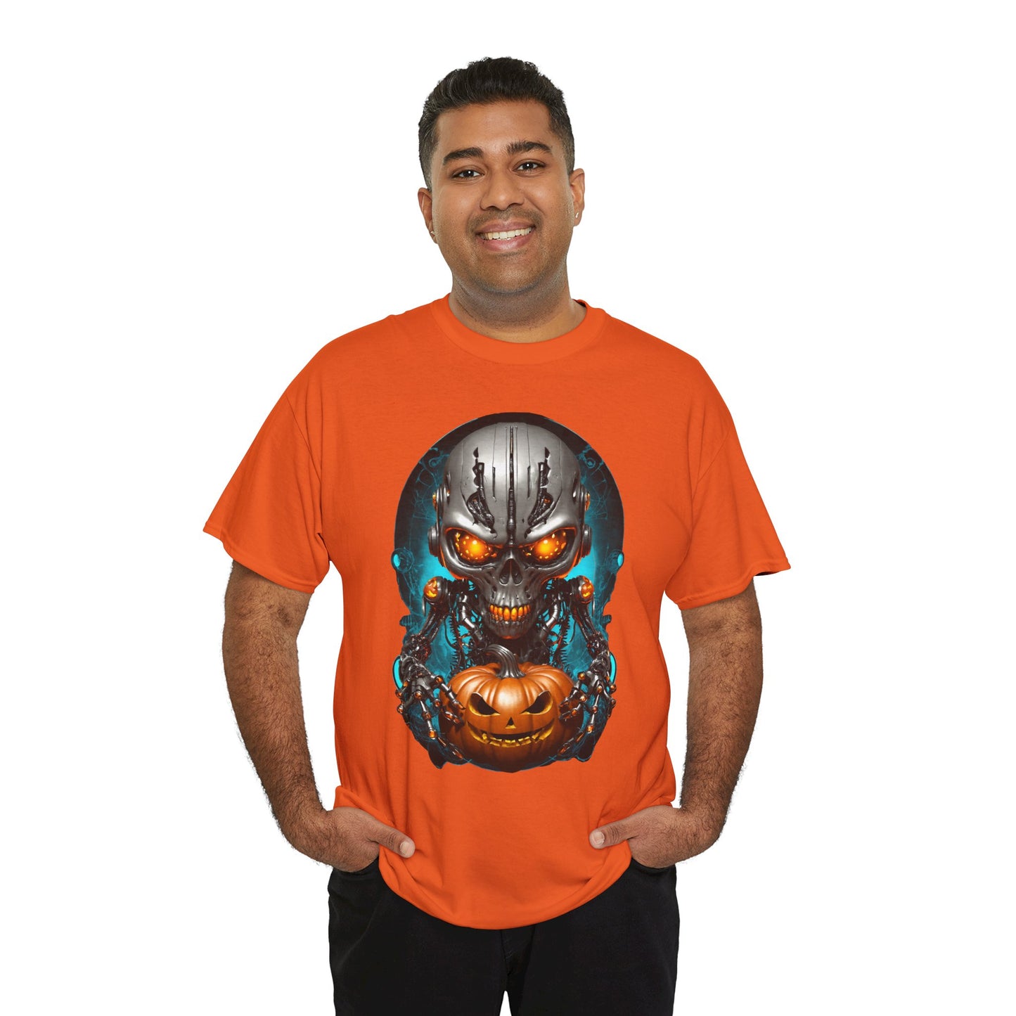 Halloween Pumking Cyborg T-Shirt, Halloween Tee, Unisex Shirt, Pumpkin Design Shirt, Halloween Costume